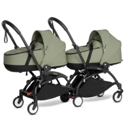 BABYZEN™ YOYO² Zwillingskinderwagen Olive Gestell Black